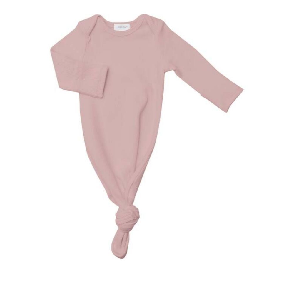 🔥clearance🔥Silver Pink Solid Rib Knotted Gown